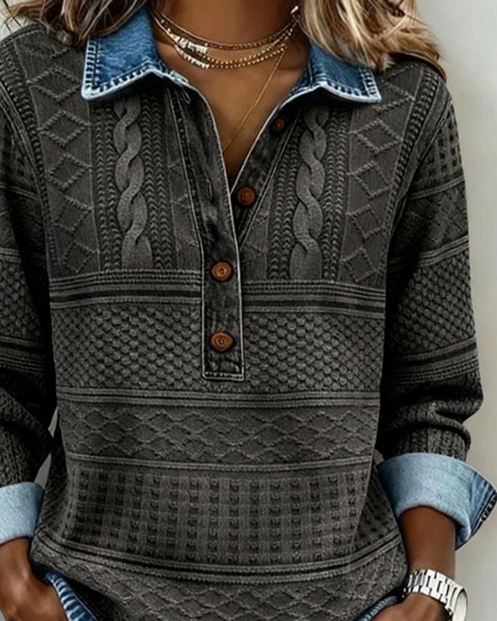 Dolores | Half-Button Sweatshirt with Collar
