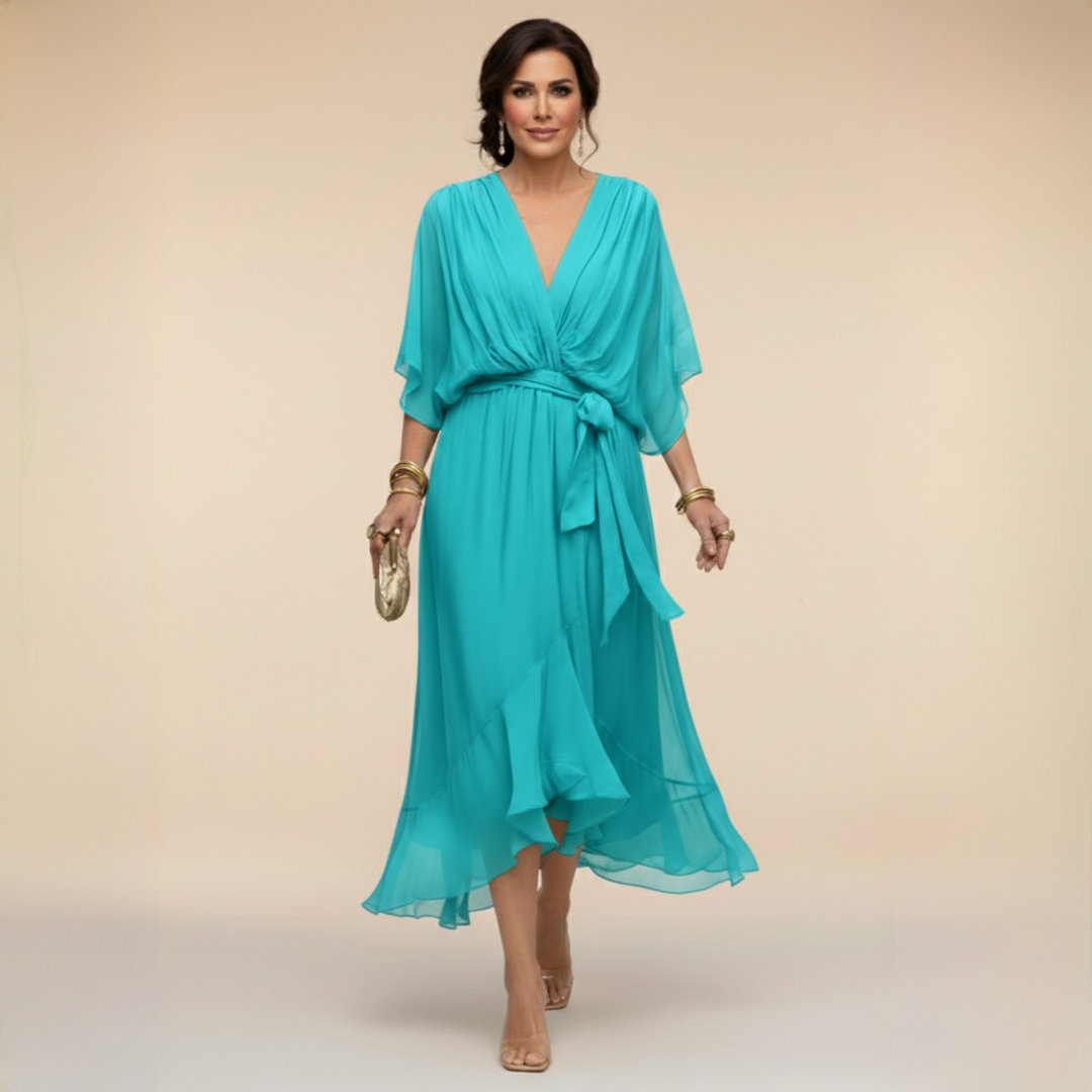 Mia | ELEGANT V-NECK MAXI DRESS