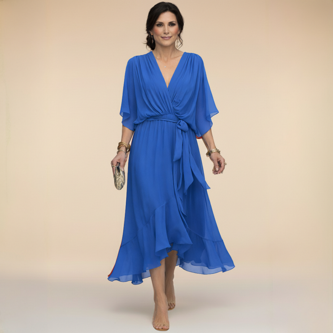 Violet | Chiffon Dress with V-Neck