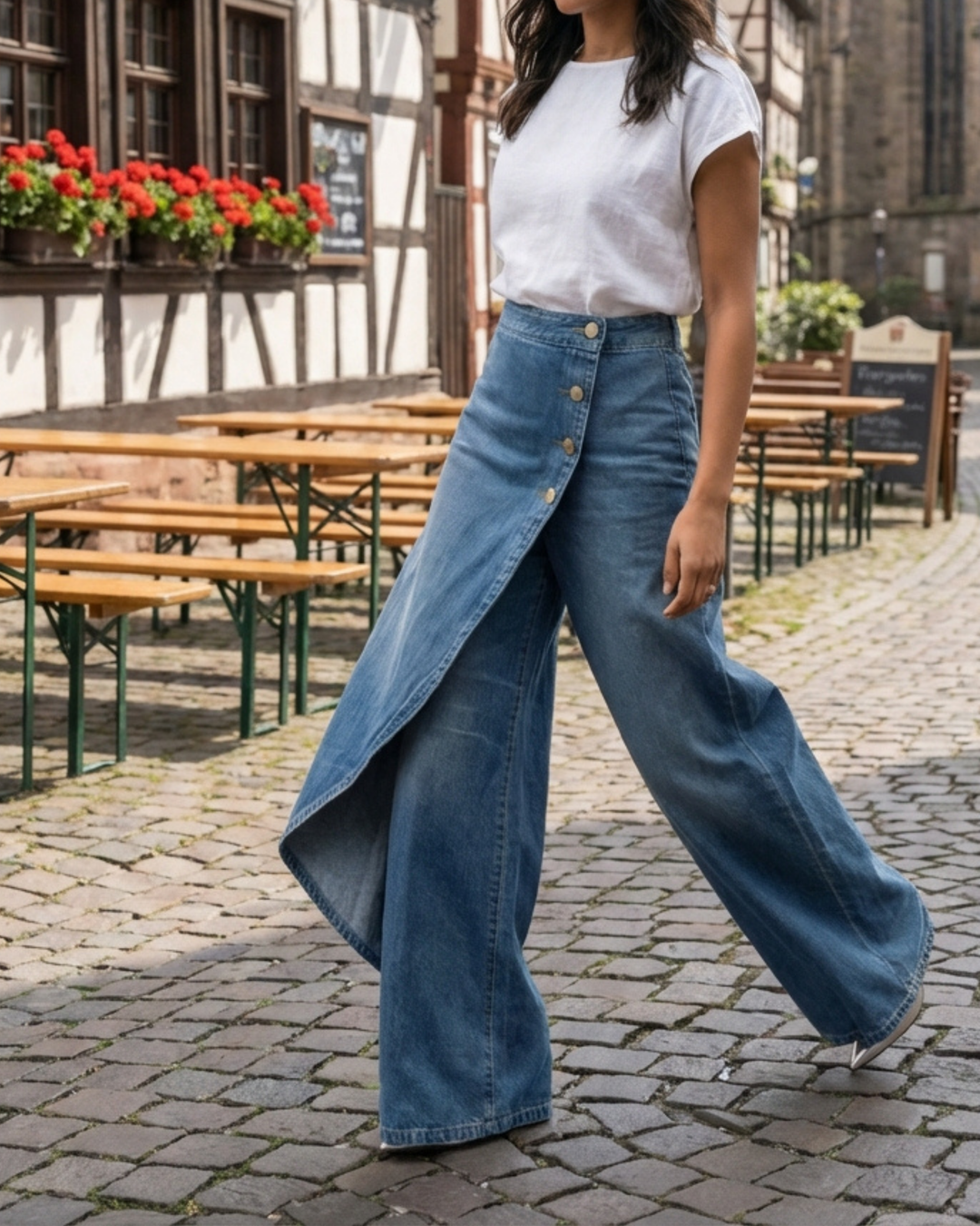 Jolie - Slim Fit Denim Wrap Jeans