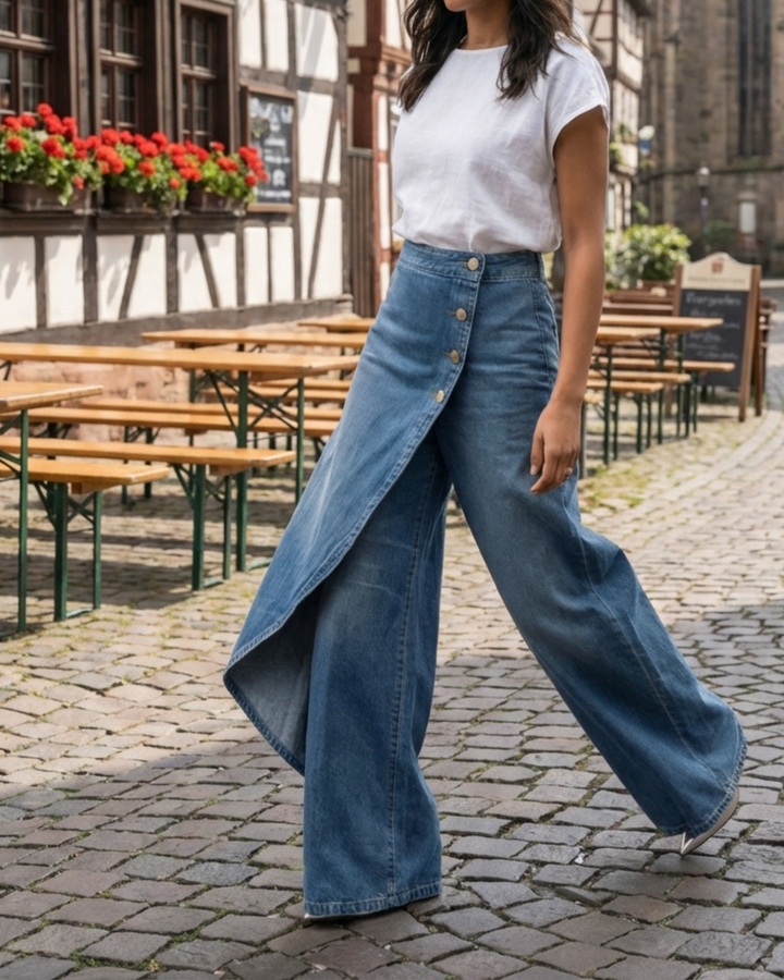 Jolie - Slim Fit Denim Wrap Jeans