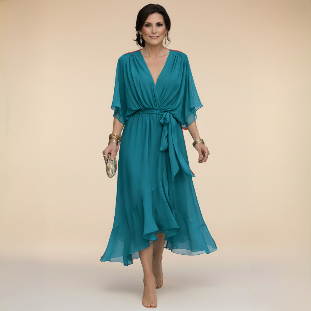 Violet | Chiffon Dress with V-Neck