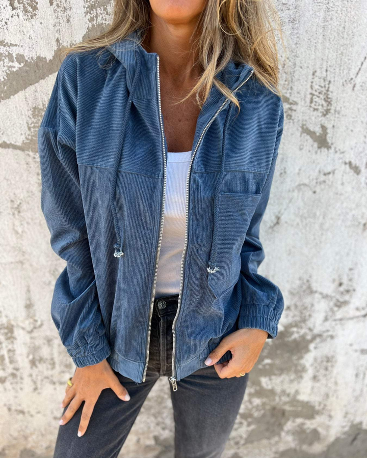 Martina™ | Cord Hooded Jacket with Zipper