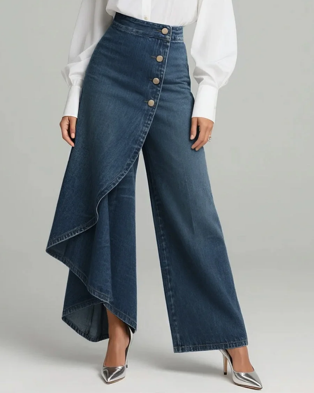 Jolie - Slim Fit Denim Wrap Jeans