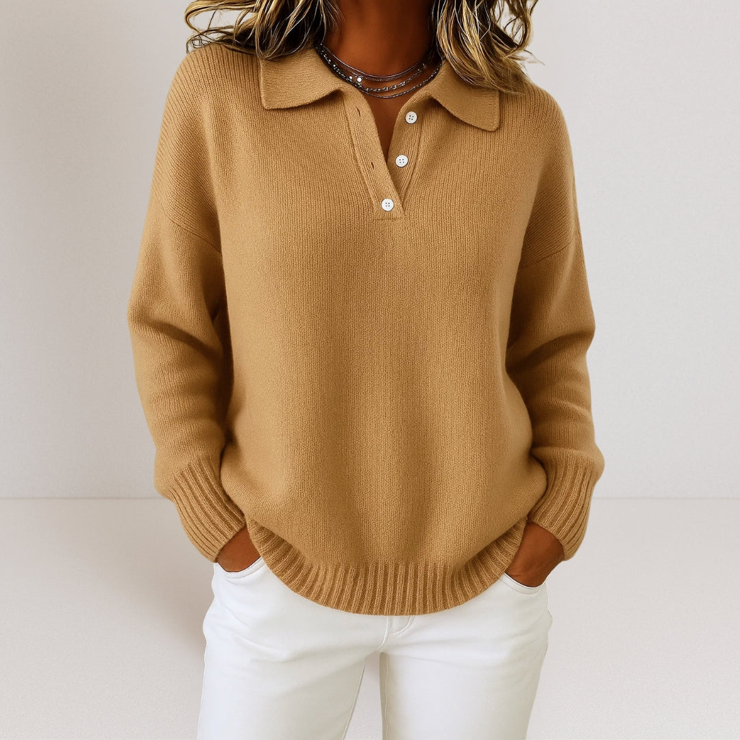 Lena™ | Soft Knit Sweater with Collar