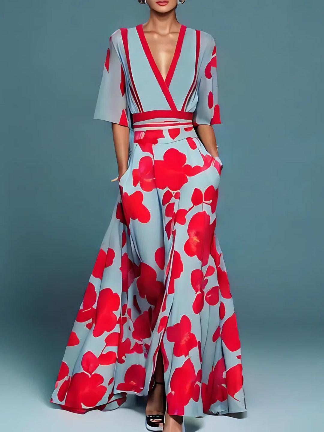 AVA™ | ELEGANT FLORAL DRESS