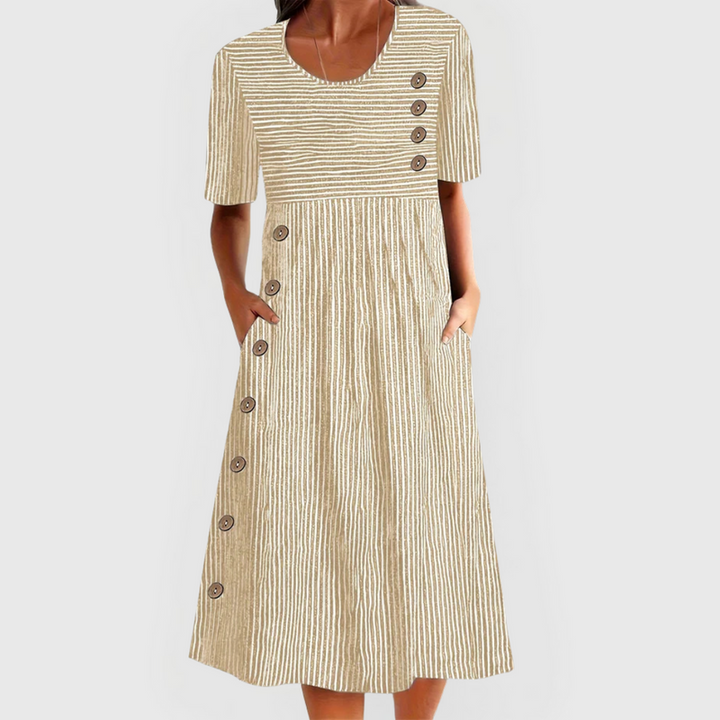 Elise™ - Comfortable Striped Midi Dress