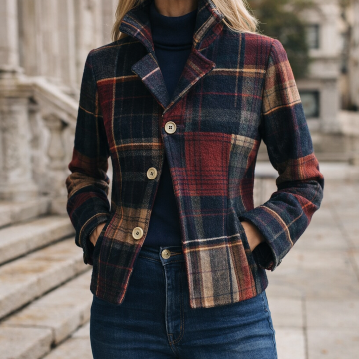 Nora™ – Checked Intermediate Jacket with Collar