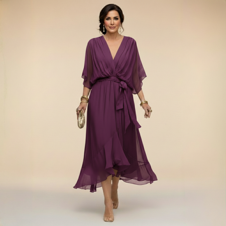 Mia | ELEGANT V-NECK MAXI DRESS