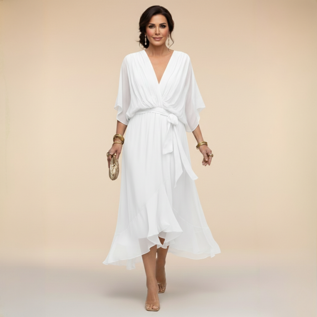 Mia | ELEGANT V-NECK MAXI DRESS