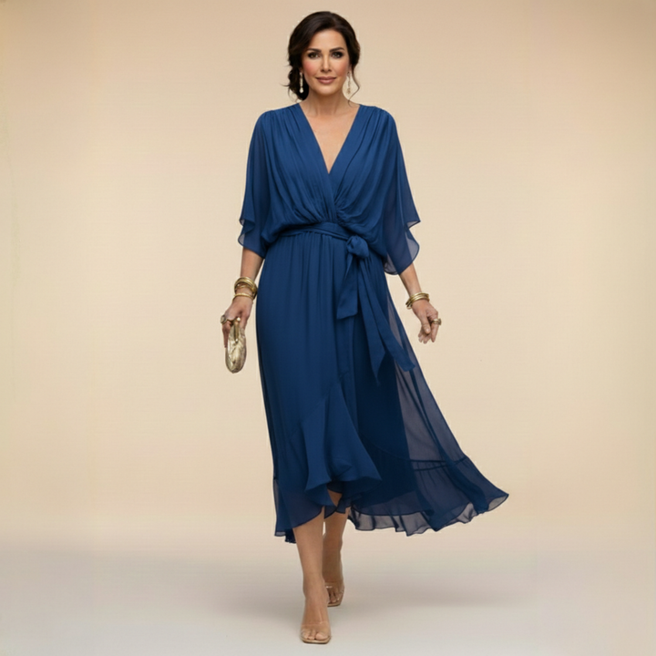Mia | ELEGANT V-NECK MAXI DRESS