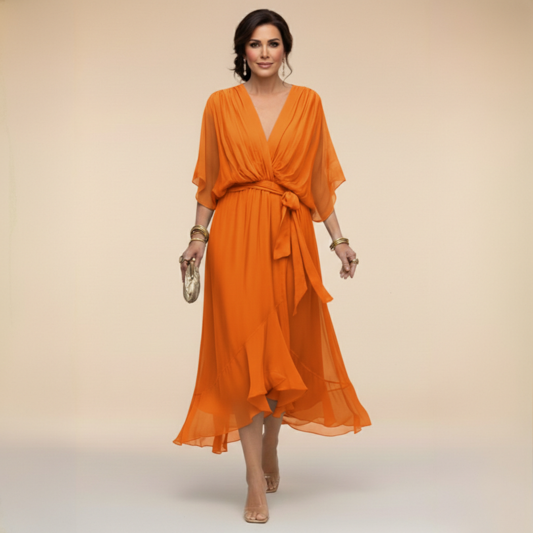 Mia | ELEGANT V-NECK MAXI DRESS