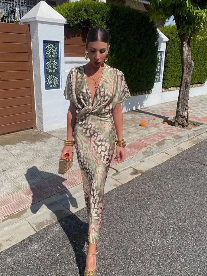 Kayla | Copper Midi Dress