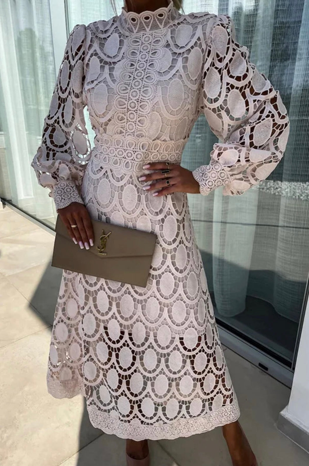 Nina™ | Elegant Lace Midi Dress
