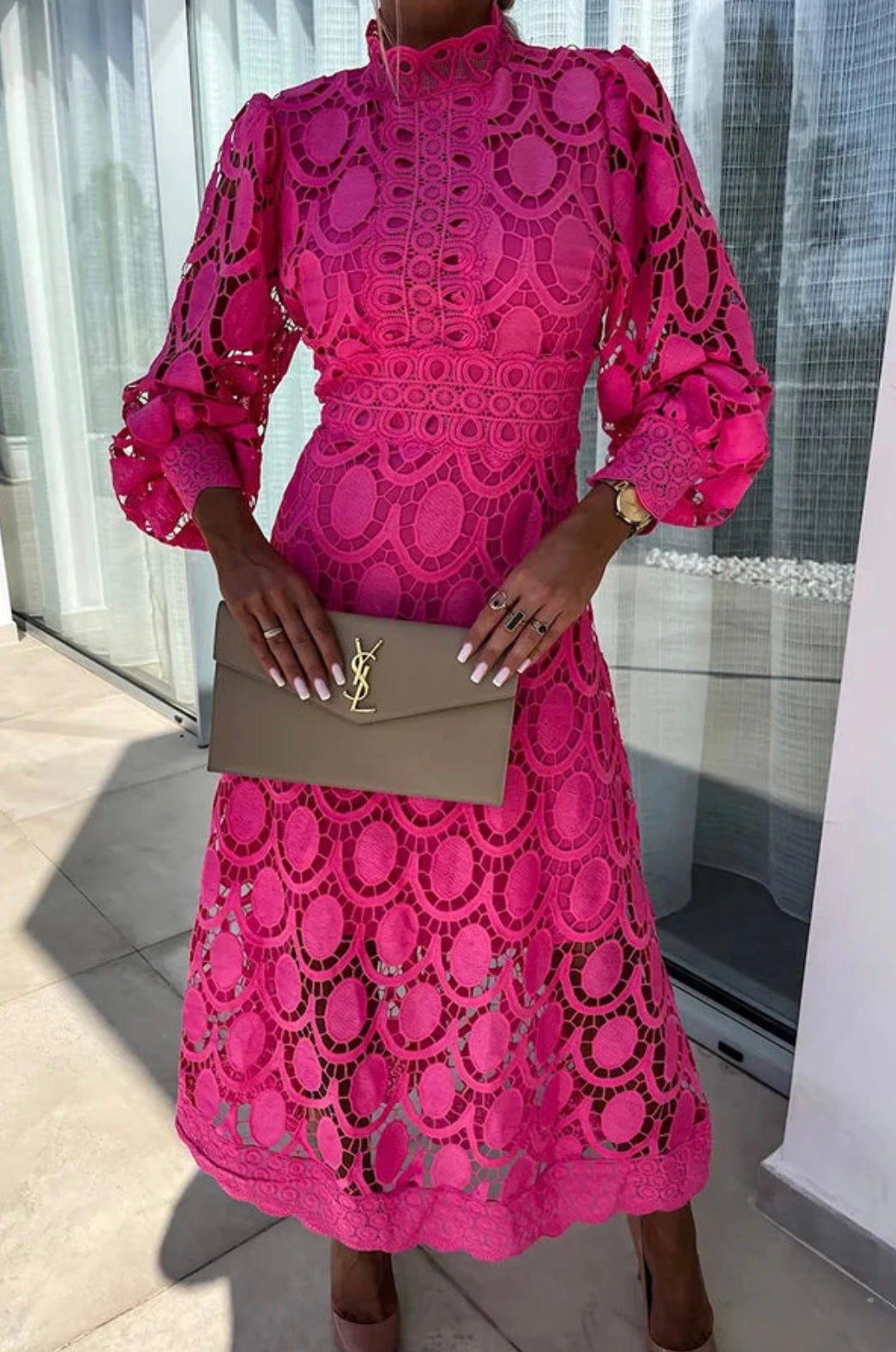 Nina™ | Elegant Lace Midi Dress