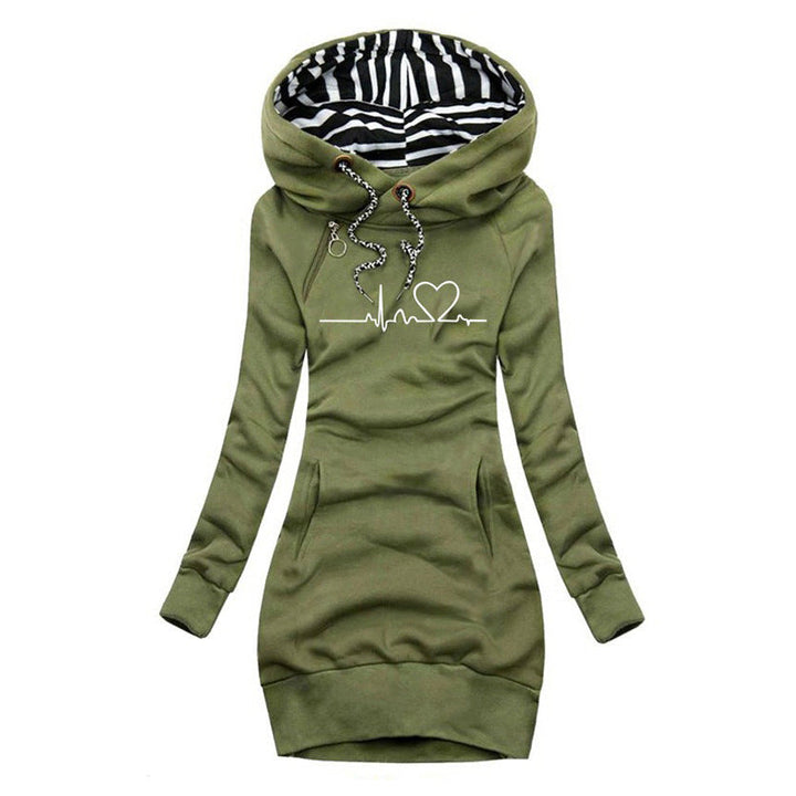Adele | Sweater Dress with Heartbeat Print