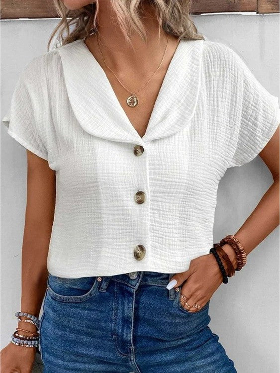 Maya | Stylish Top with Collar and Buttons