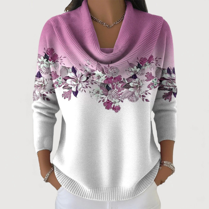 Amelia™ Flower Sweater with Soft Neckline