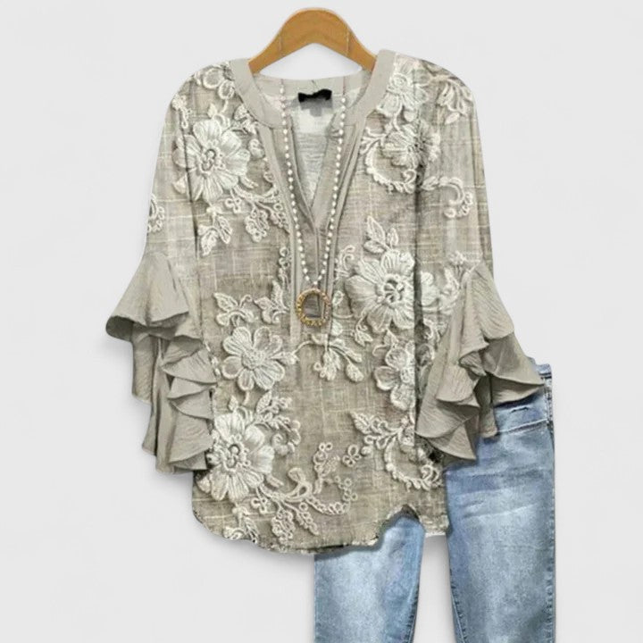 Janice – Ruffle Sleeve Statement Blouse