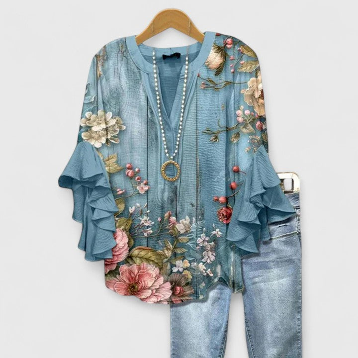 Janice – Ruffle Sleeve Statement Blouse