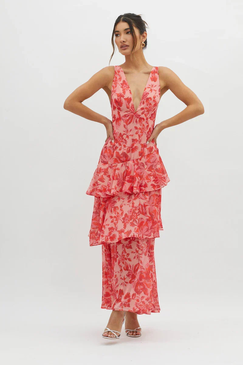 Ana | Elegant Floral Midi Dress