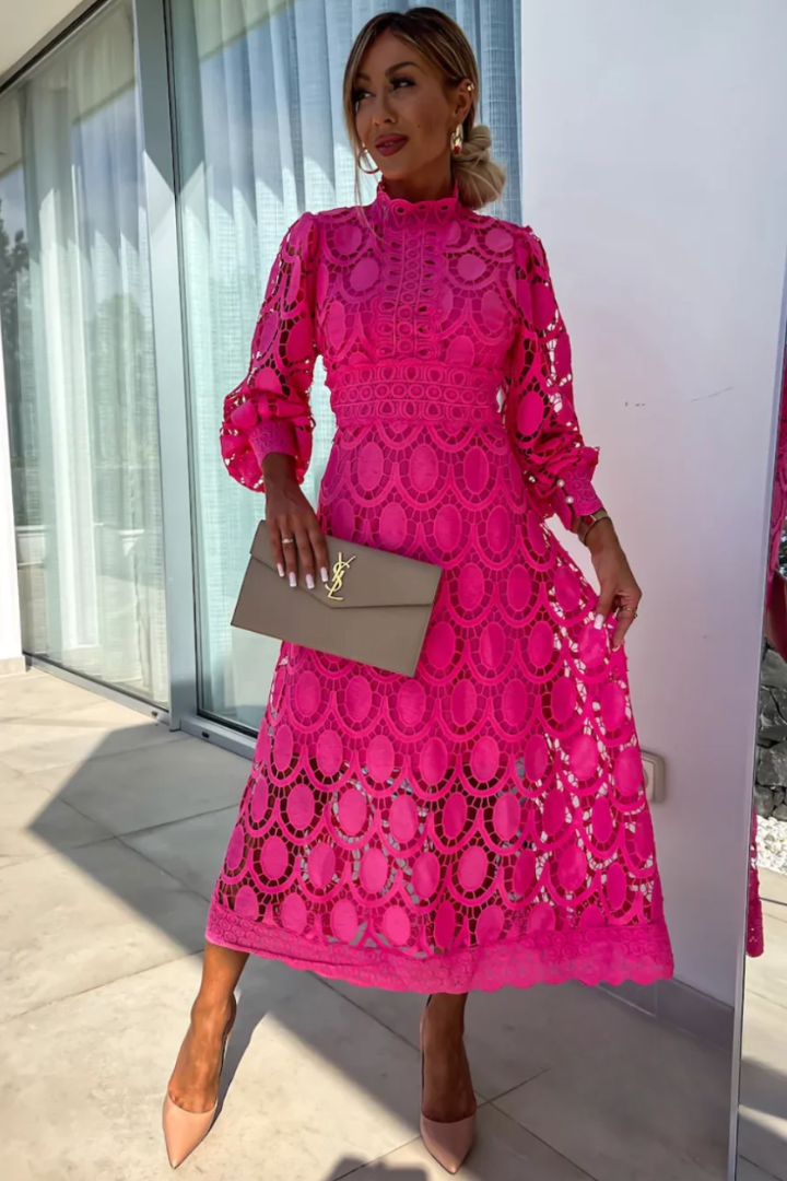 Nina™ | Elegant Lace Midi Dress