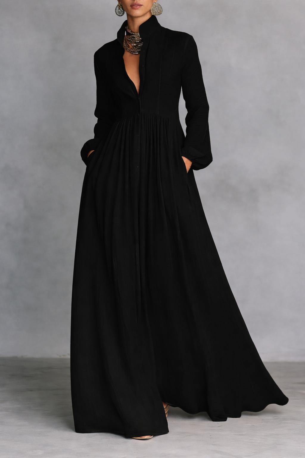 Nora | Flowing Button-Front Maxi Dress