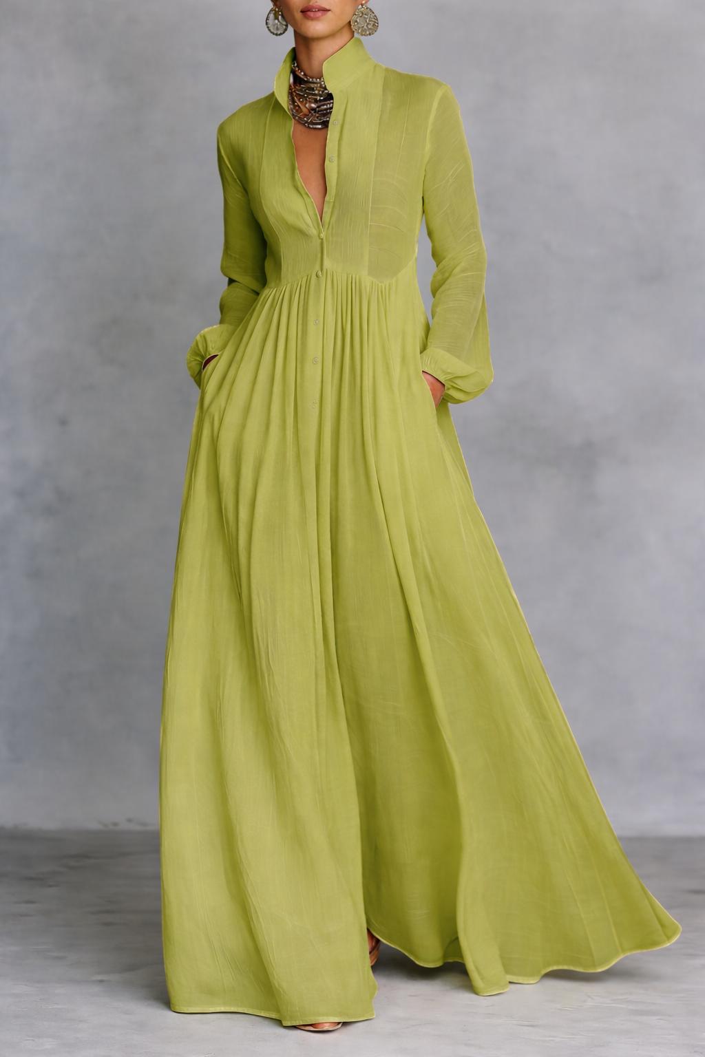 Nora | Flowing Button-Front Maxi Dress