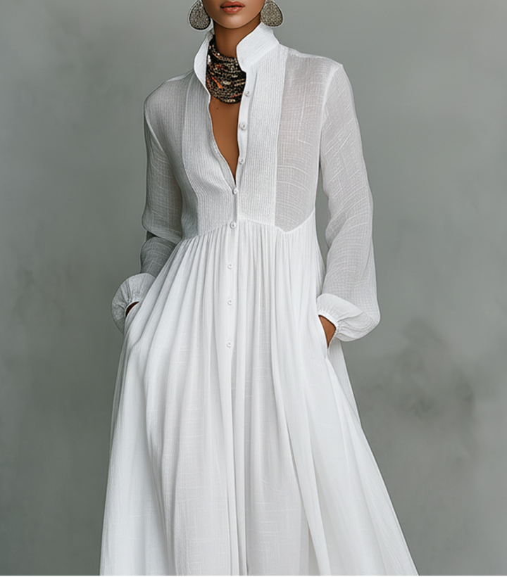 Nora | Flowing Button-Front Maxi Dress