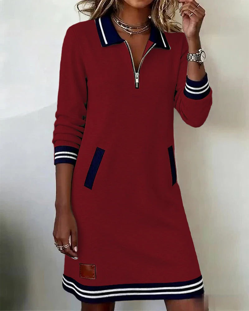 Romy – Zip Collar Sweatshirt Dress