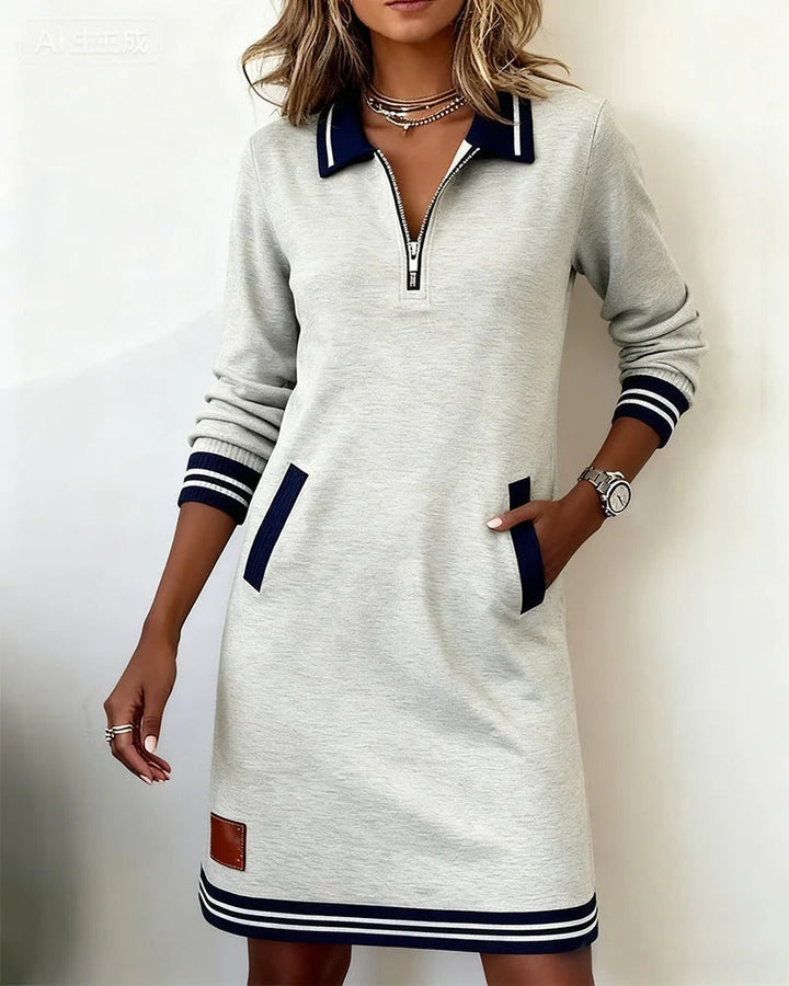 Romy – Zip Collar Sweatshirt Dress