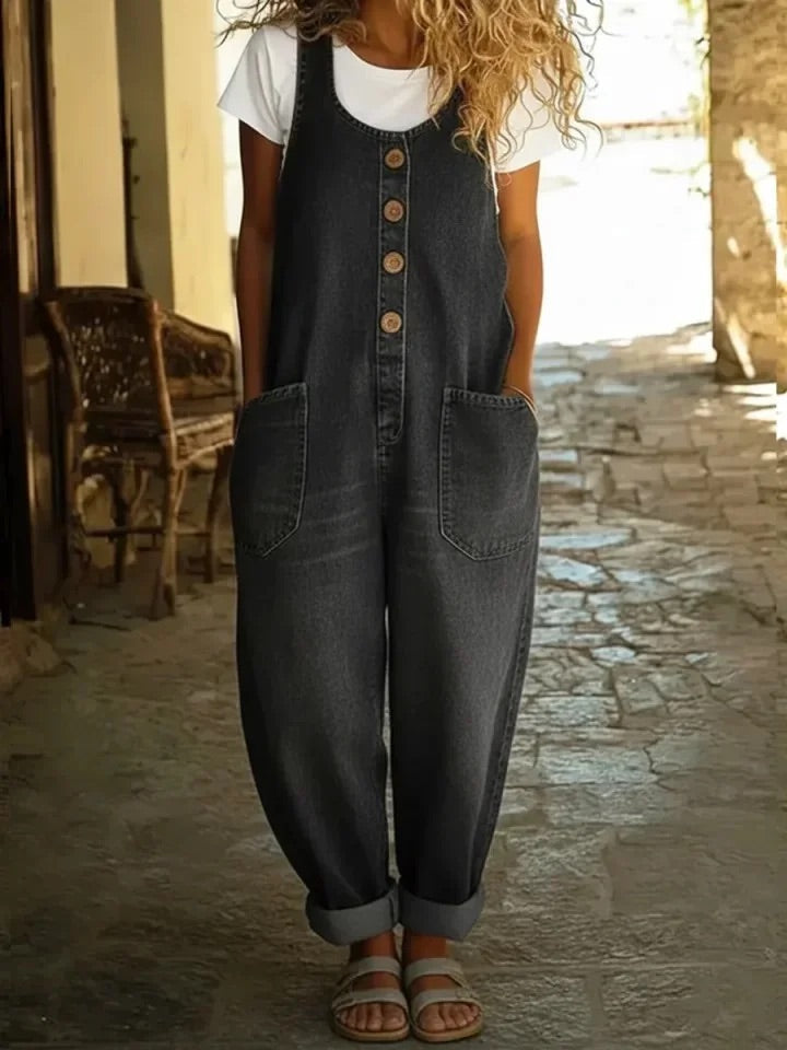 Susan – Denim Wide Leg Overall