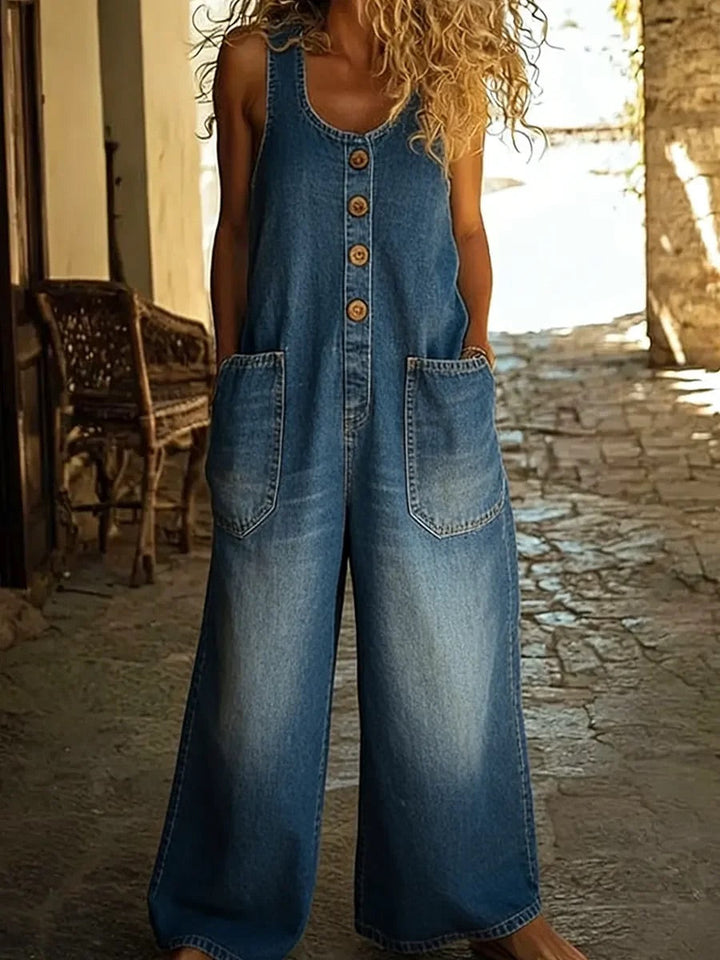 Susan – Denim Wide Leg Overall
