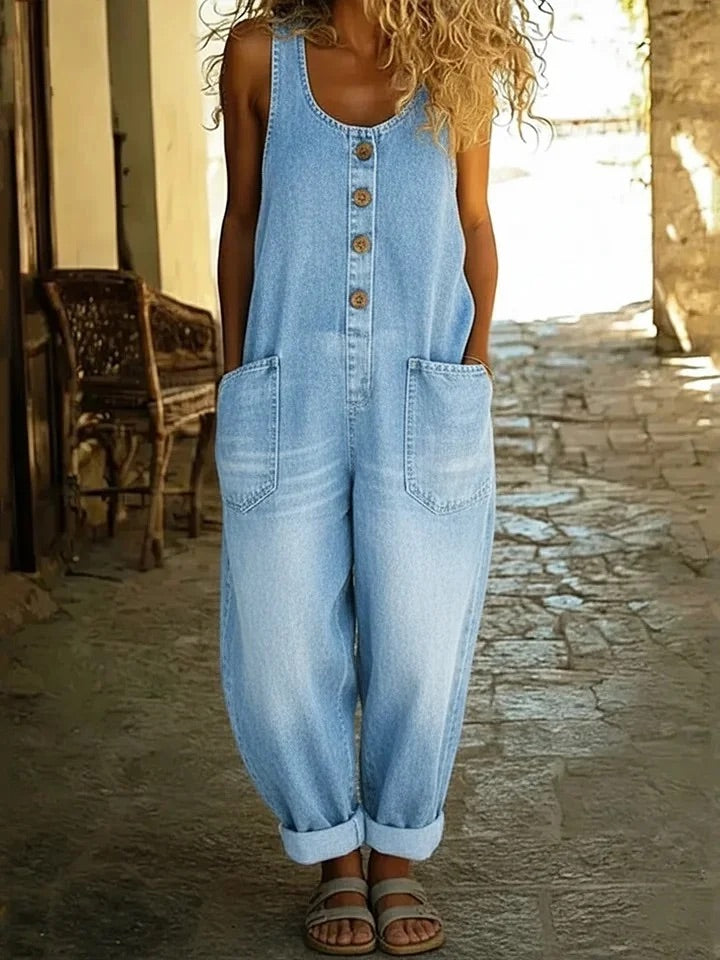 Susan – Denim Wide Leg Overall