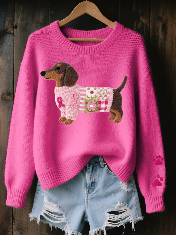 Claudine™ | Soft Sweater with Refined Dachshund Pattern